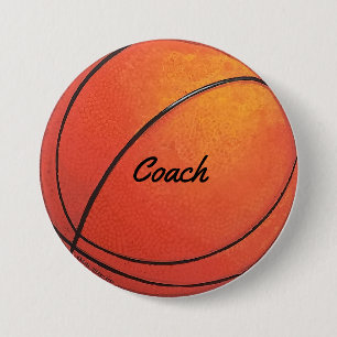 Chapa Redonda De 7 Cm Entrenador de Baloncesto