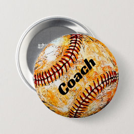 Chapa Redonda De 7 Cm Entrenador de béisbol