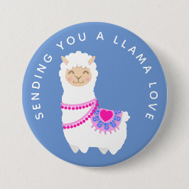 Chapa Redonda De 7 Cm Enviándote un juego de palabras de amor de Llama