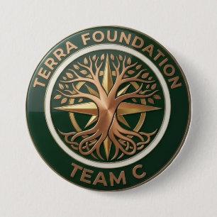 Chapa Redonda De 7 Cm Equipo C – Emblema de la Tierra de la Fundación Te