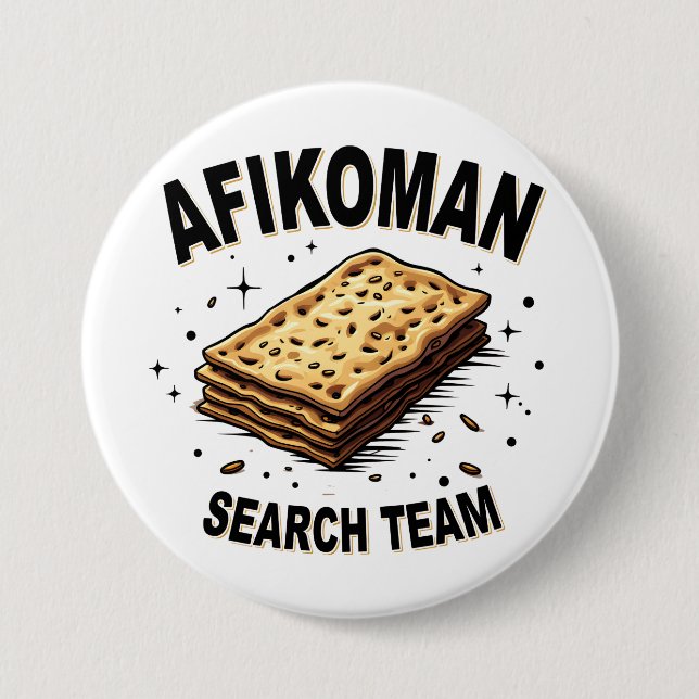 Chapa Redonda De 7 Cm Equipo de búsqueda Afikoman Hanukkah Jewish Food A (Anverso)