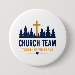 Chapa Redonda De 7 Cm Equipo de Voluntarios de la Iglesia Together We Se