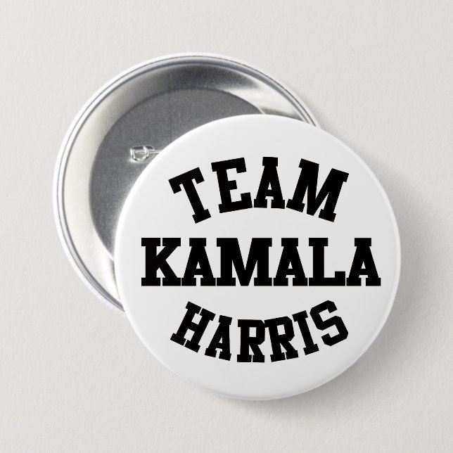 Chapa Redonda De 7 Cm Equipo Kamala Harris (Anverso y reverso)