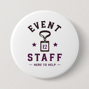 Chapa Redonda De 7 Cm Equipo Profesional de Personal de Eventos 🎪