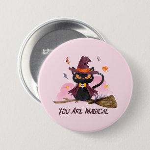 Chapa Redonda De 7 Cm Eres Un Gato Brujo Magnífico
