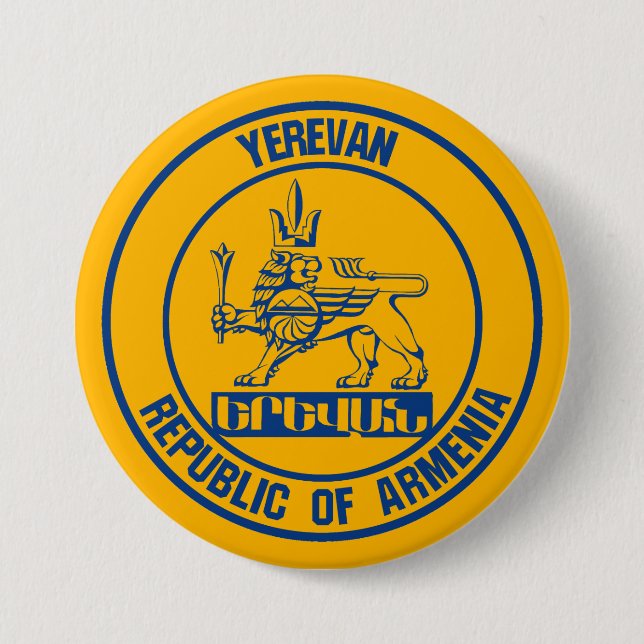 Chapa Redonda De 7 Cm Ereván Round Emblem (Anverso)