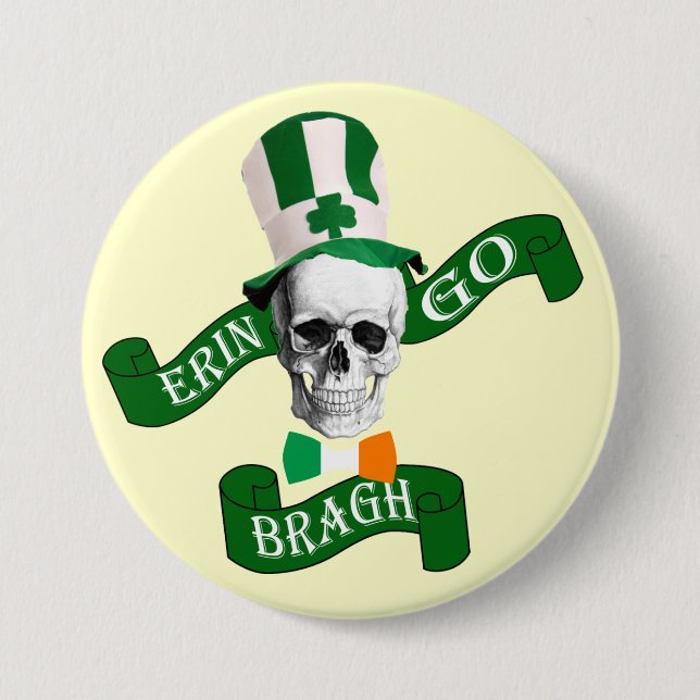 Chapa Redonda De 7 Cm Erin go bragh Día de St Patrick (Anverso)