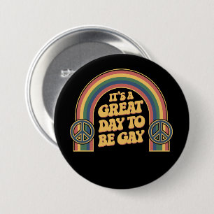 Chapa Redonda De 7 Cm Es un gran día para ser gay Mes del Orgullo LGBTQ