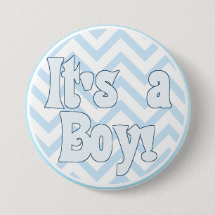 Chapa Redonda De 7 Cm Es una Invitación de Boy Blue Zigzag