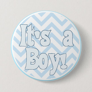 Chapa Redonda De 7 Cm Es una Invitación de Boy Blue Zigzag