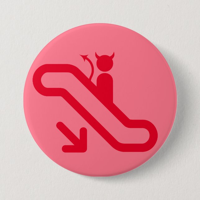 Chapa Redonda De 7 Cm Escalera móvil, ninguna escalera (Anverso)