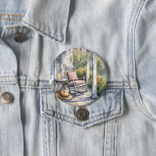 Chapa Redonda De 7 Cm Escena de la silla Roca de Puch Wisteria