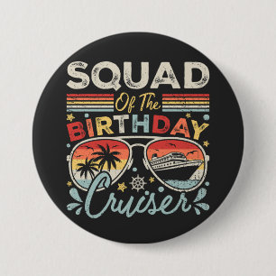 Chapa Redonda De 7 Cm Escuadrón de vacaciones de crucero de cumpleaños
