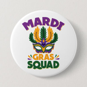 Chapa Redonda De 7 Cm Escuadrón Mardi Gras