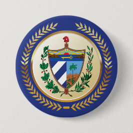 Chapa Redonda De 7 Cm Escudo de armas de Cuba