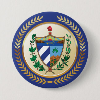 Chapa Redonda De 7 Cm Escudo de armas de Cuba