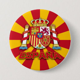 Chapa Redonda De 7 Cm Escudo de armas de España