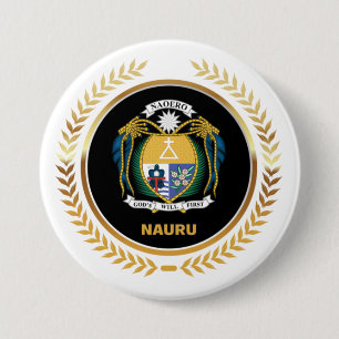 Chapa Redonda De 7 Cm Escudo De Armas De Nauru