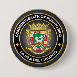 Chapa Redonda De 7 Cm Escudo de armas de Puerto Rico