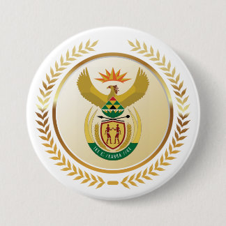 Chapa Redonda De 7 Cm Escudo de armas de Sudáfrica