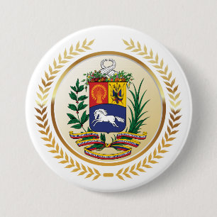 Chapa Redonda De 7 Cm Escudo de armas de Venezuela
