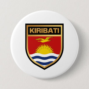 Chapa Redonda De 7 Cm Escudo de Bandera de Kiribati