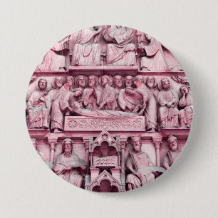 Chapa Redonda De 7 Cm Esculturas históricas cristianas Notre Dame Paris