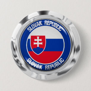 Chapa Redonda De 7 Cm Eslovaquia Round Emblem