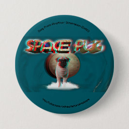 Chapa Redonda De 7 Cm Espacio Pug 3D