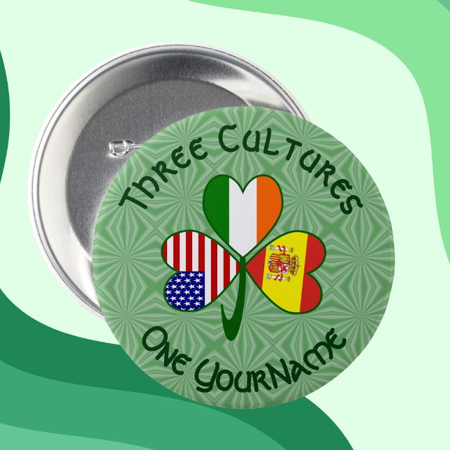 Chapa Redonda De 7 Cm España Irlanda USA Banderas Shamrock personalizada (Subido por el creador)