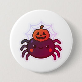 Chapa Redonda De 7 Cm Espeluznante Araña de Halloween Kawaii