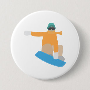 Chapa Redonda De 7 Cm Esquiador de nieve