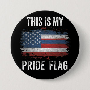 Chapa Redonda De 7 Cm Esta es mi bandera del orgullo USA americana 4 de 