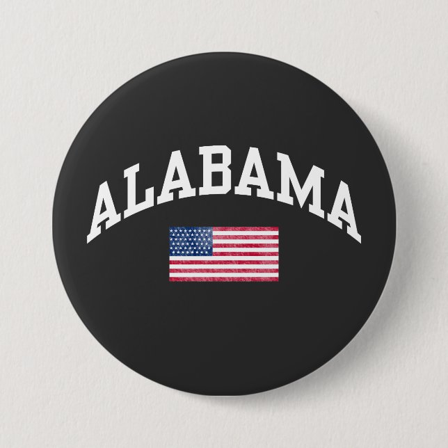 Chapa Redonda De 7 Cm estado de Alabama  (Anverso)
