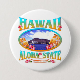Chapa Redonda De 7 Cm Estado de la hawaiana de Hawaii
