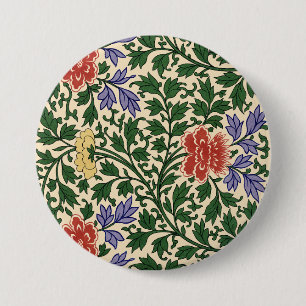 Chapa Redonda De 7 Cm Estampado de peonía Chinoiserie vintage de Owen Jo