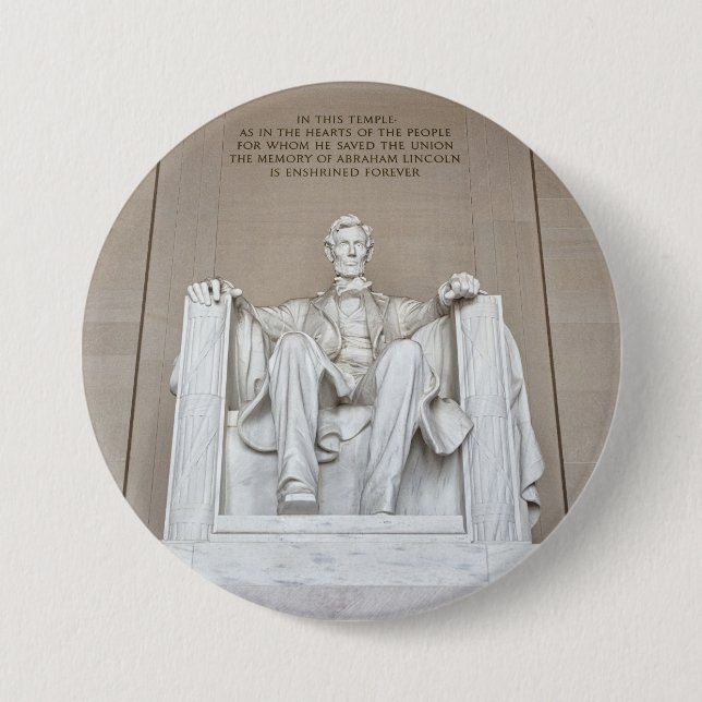 Chapa Redonda De 7 Cm Estatua de Abraham Lincoln (Anverso)