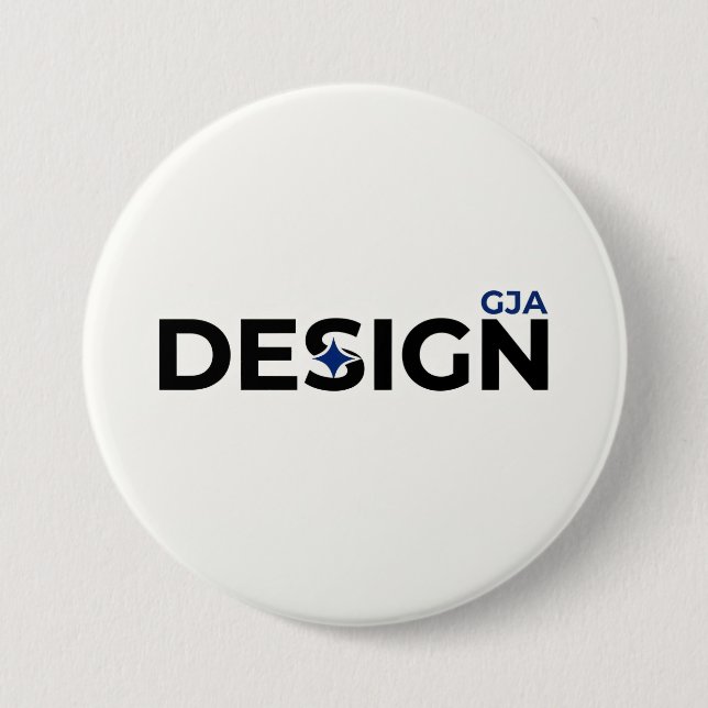 Chapa Redonda De 7 Cm Estilo de diseño GJA Blanco  (Anverso)