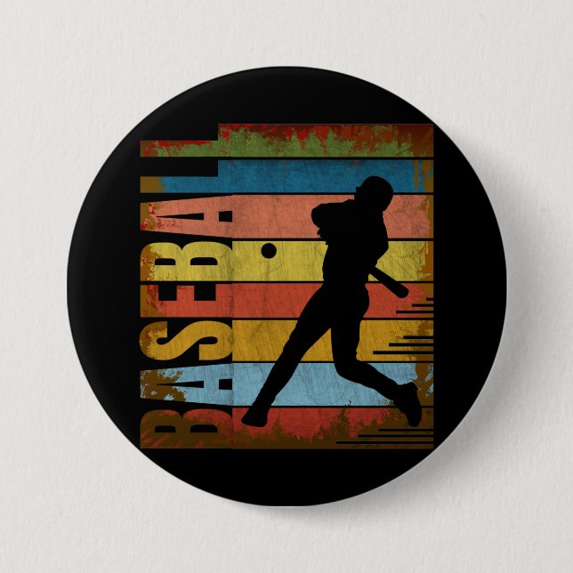 CHAPA REDONDA DE 7 CM ESTILO DE VINTAJE DE BÉISBOL (Anverso)