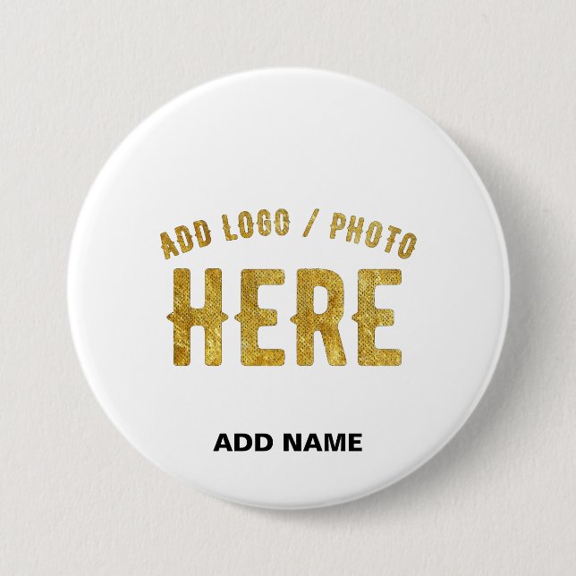 CHAPA REDONDA DE 7 CM ESTILOSO MODERNO PERSONALIZABLE BLANCO VERIFICADO  (Anverso)