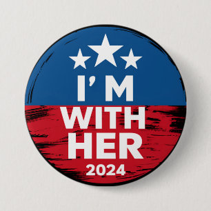 Chapa Redonda De 7 Cm Estoy con ella Kamala Vota por 2024 Presidente Kam
