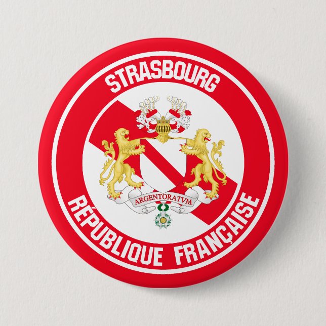 Chapa Redonda De 7 Cm Estrasburgo (Anverso)