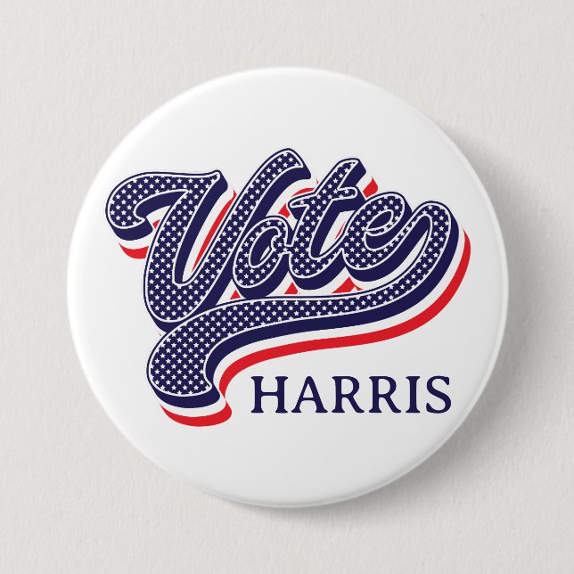 Chapa Redonda De 7 Cm Estrellas y franjas electorales personalizadas (Anverso)