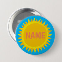 Etiqueta de nombre de sol azul amarillo azul perso