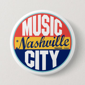 Chapa Redonda De 7 Cm Etiqueta de vintage de Nashville