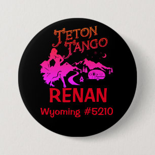 Chapa Redonda De 7 Cm Etiqueta del nombre del tango de Teton