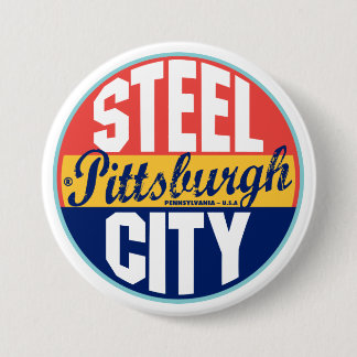 Chapa Redonda De 7 Cm Etiqueta del vintage de Pittsburgh