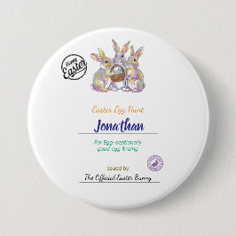 Chapa Redonda De 7 Cm Excelencia de Pascua personalizada para niños