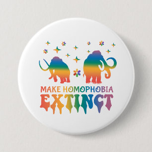 Chapa Redonda De 7 Cm Extinge la homofobia - Elefante arcoiris LGBTQ