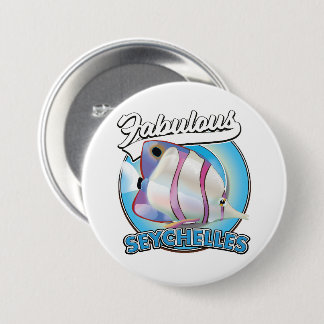 Chapa Redonda De 7 Cm Fabuloso logo retro de Seychelles